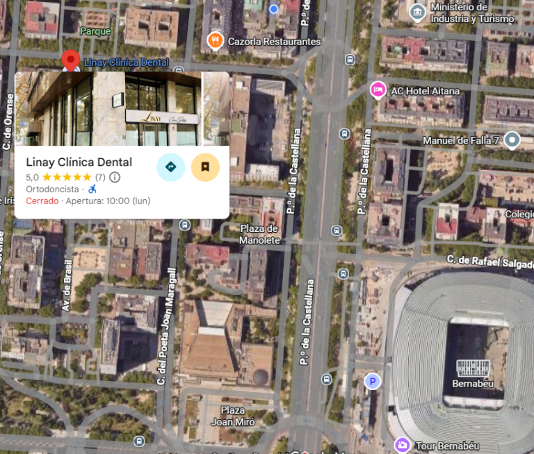 Localización Linay Clínica Dental Mapa que muestra la ubicación de Linay Clínica Dental en Chamartín, Madrid.